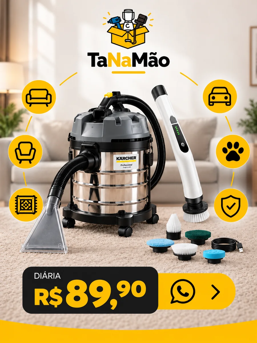 Extratora profissional TaNaMão com acessórios para limpeza